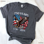 250 Years US Flag 4th of July Valentine T-Shirt Bass Fishing Gifts For Men
