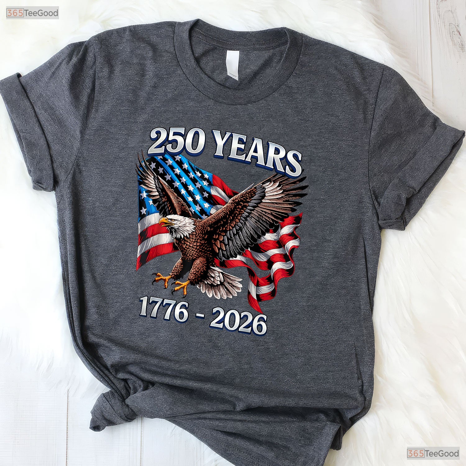 250 Years US Flag 4th of July Valentine T-Shirt Bass Fishing Gifts For Men