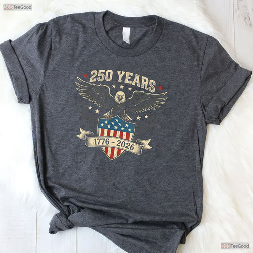 250 Years America Independence Valentine T-Shirt- Deep Sea Fishing Shirts