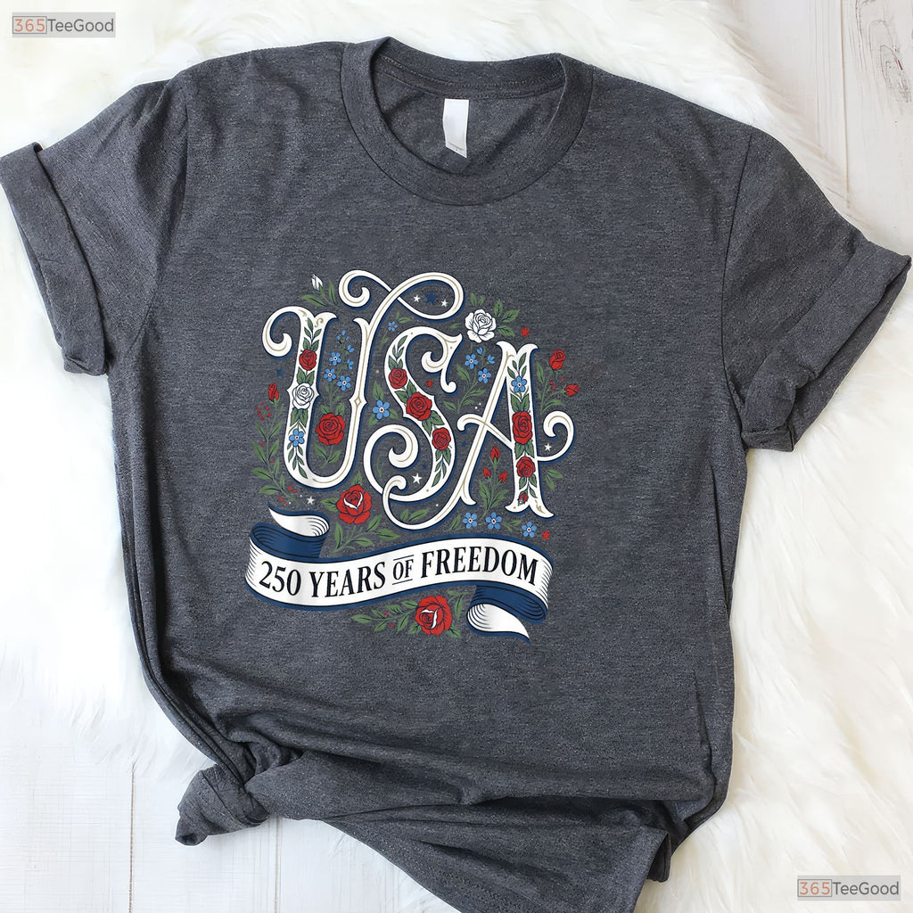 Patriotic 250th Anniversary USA Valentine Shirt For Women Saltwater Fishing