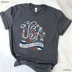 Patriotic 250th Anniversary USA Valentine Shirt For Women Saltwater Fishing