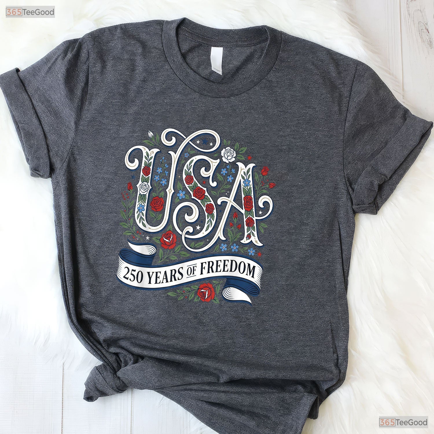 Patriotic 250th Anniversary USA Valentine Shirt For Women Saltwater Fishing