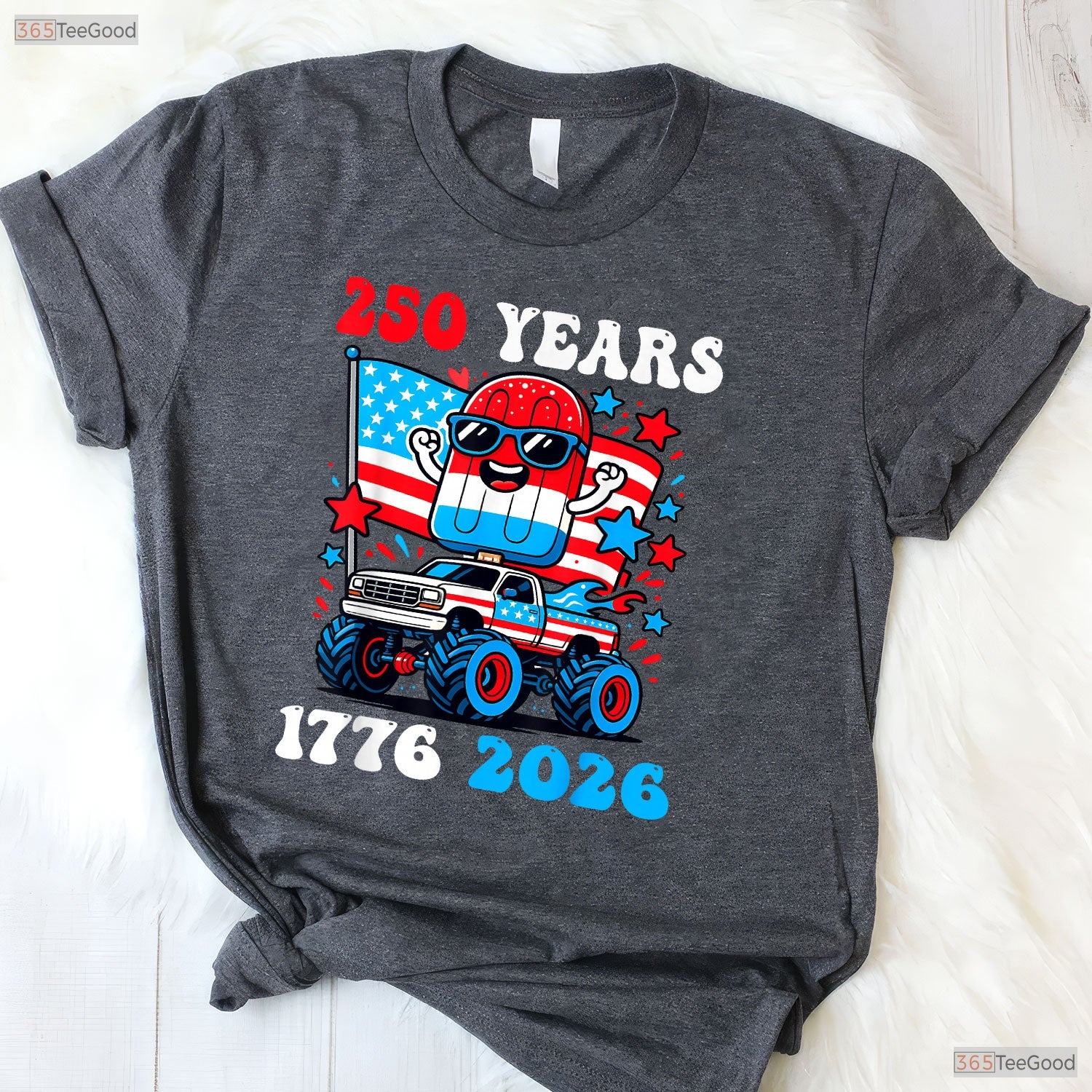 Kids 250th Anniversary USA 4th of July Valentine T-Shirt Inshore Fishing Clothing