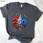 250 Years American Patriotic 4th of July Valentine T-Shirt Pike Fishing Gifts Men