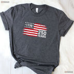 250 Years Vintage 1776 Anniversary Valentine T-Shirt Bass Fishing Tackle Men