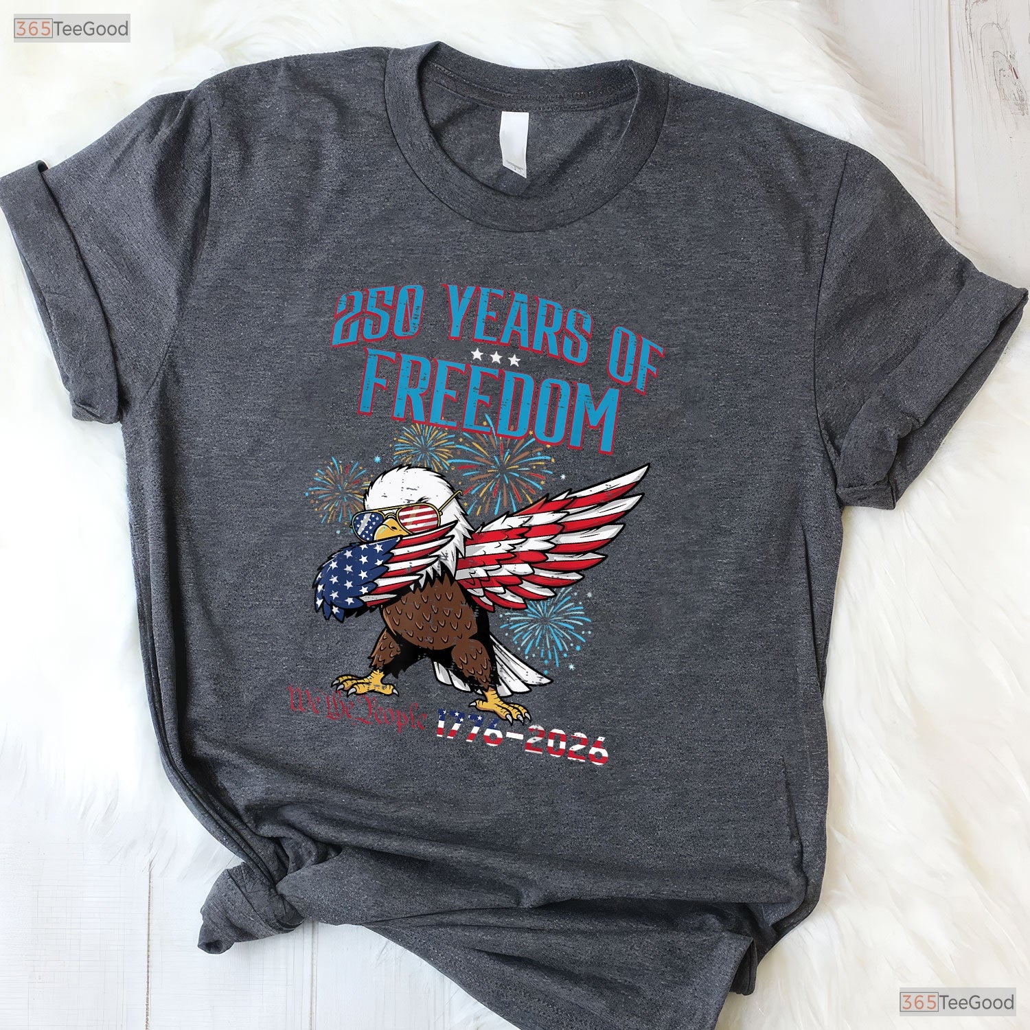 250 Years Freedom Eagle Dab 250th Valentine T-Shirt Ice Fishing Accessories