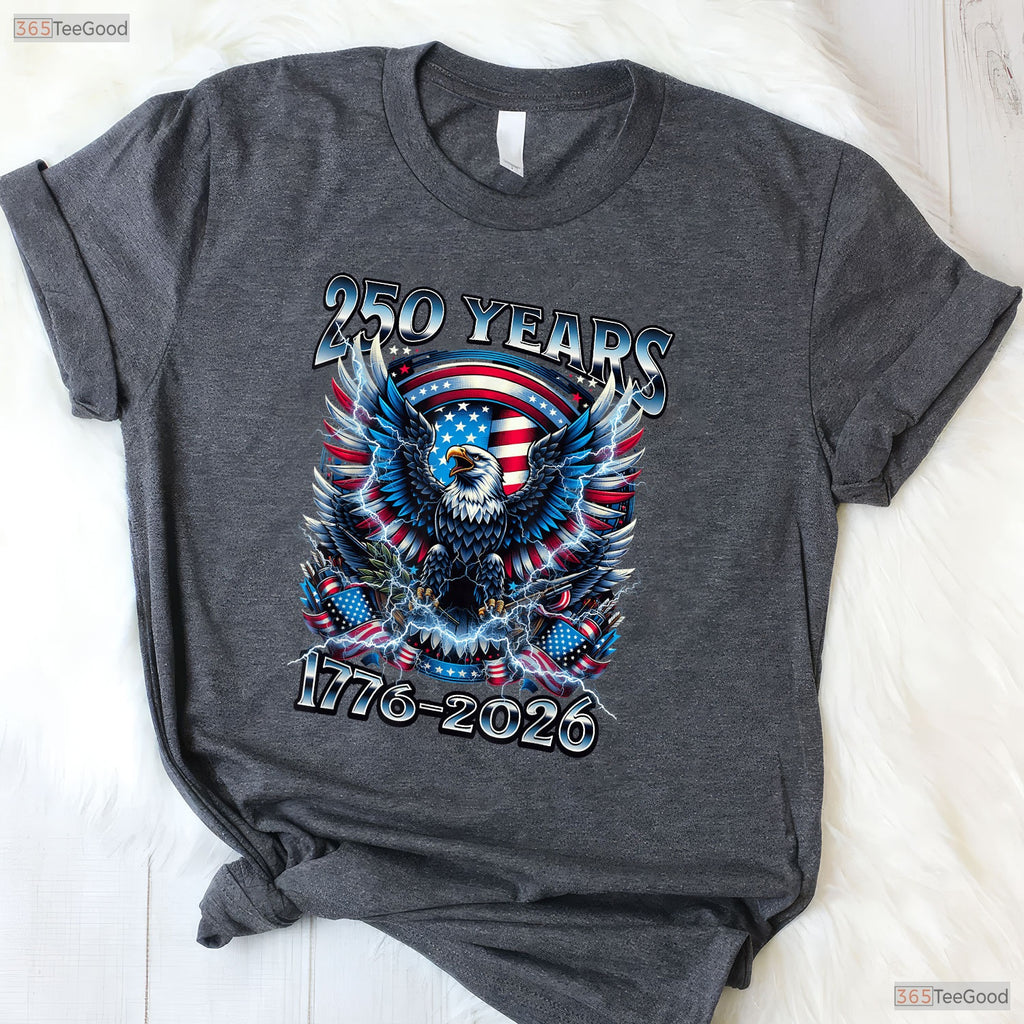250 Years America Independence 250th Valentine T-Shirt Trout Fishing Gear Men