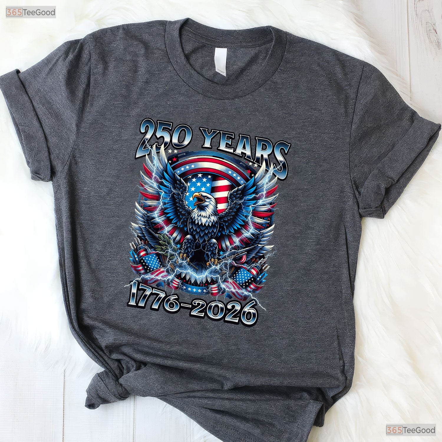 250 Years America Independence 250th Valentine T-Shirt Trout Fishing Gear Men
