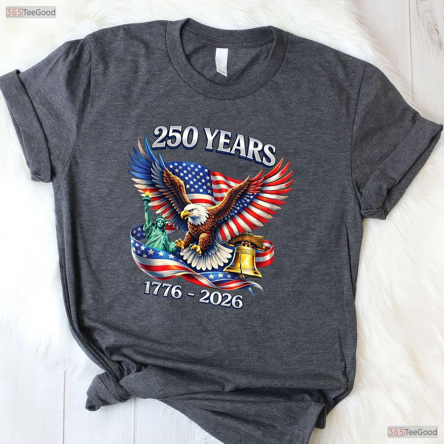 250 Years America Independence Freedom Valentine T-Shirt River Fishing Wear