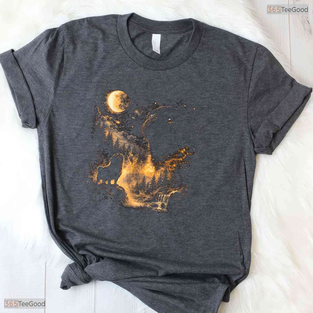 90s Retro Black Pug Howling Moon Dog Mom Mothers Day T-Shirt Present For Women