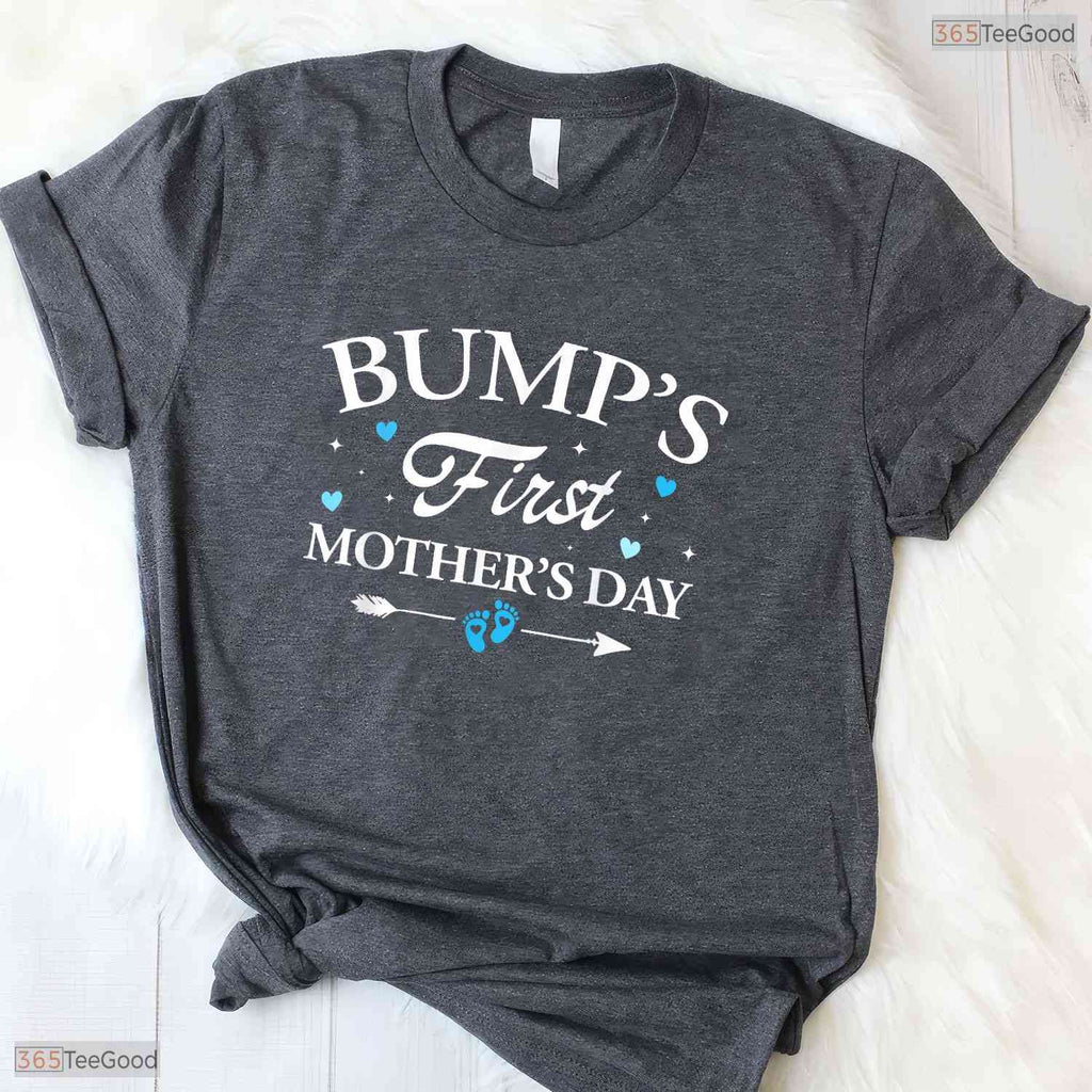 Bumps First Mothers Day 2026 Baby Boy Mom To Be Pregnancy T-Shirt Gift Idea