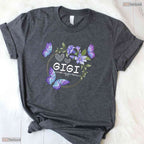 Cute Gigi Butterfly Floral Gigi Grandma Womens Gift Mothers Day T-Shirt Present