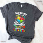 Strongest Autism Mom God Found Strongest Women Mothers Day T-Shirt Awareness