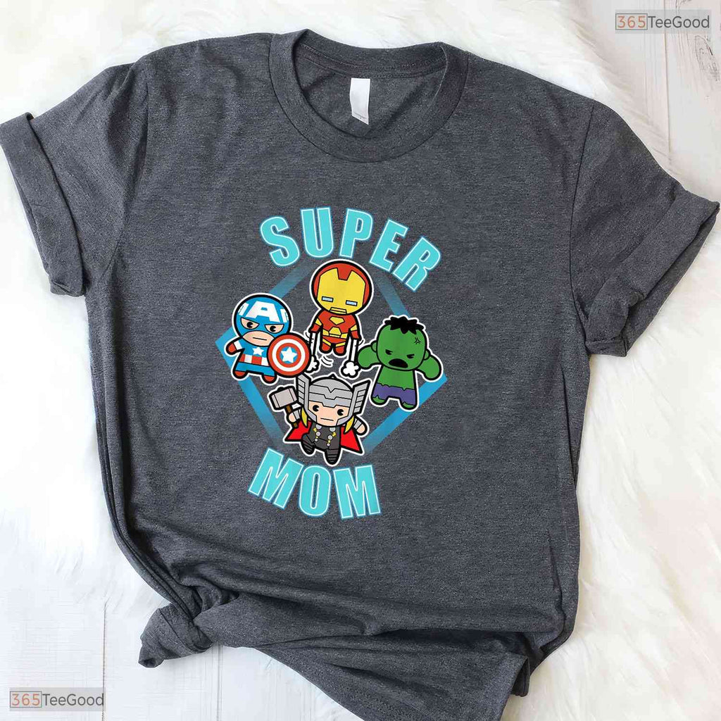 Kawaii Superhero Mom Shirt Comic Style Superhero Mom Mothers Day T-Shirt Idea