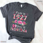 Made In 1927 Vintage Style Women 99th Birthday Mothers Day T-Shirt Gift Idea