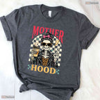 Tired Mom Life Skeleton Funny Motherhood Spooky Mothers Day T-Shirt For Her