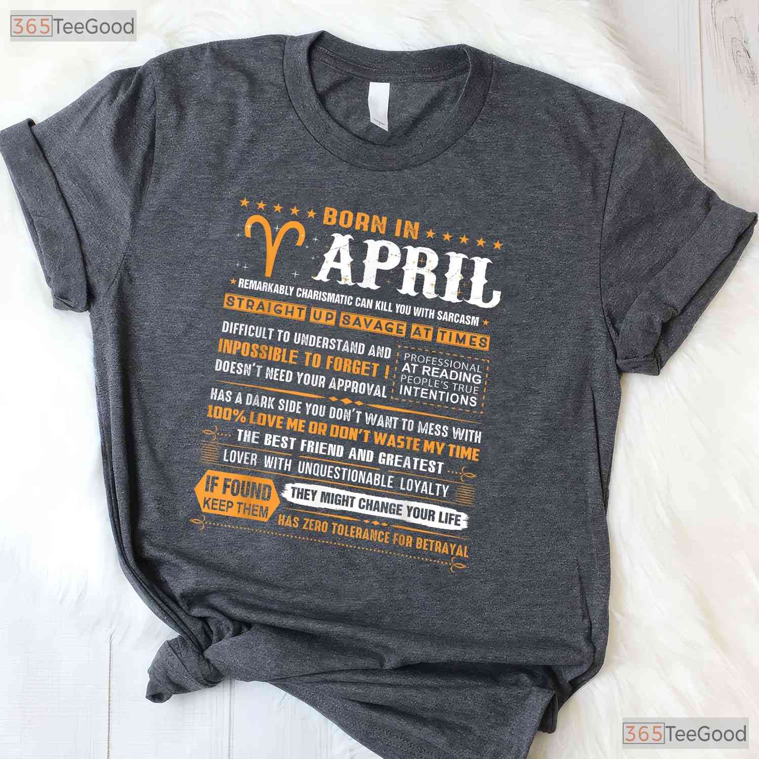 Aries Zodiac April Birthday T-Shirt - Born In April Tee - Astrology Gift For Men Women