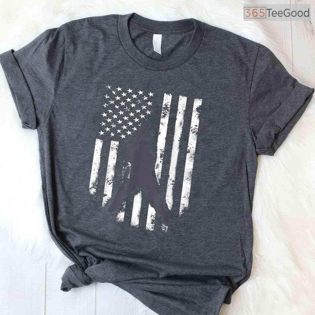 Cool American Flag Baseball Shirt Distressed Jersey Gift T-Shirt For Men Boy