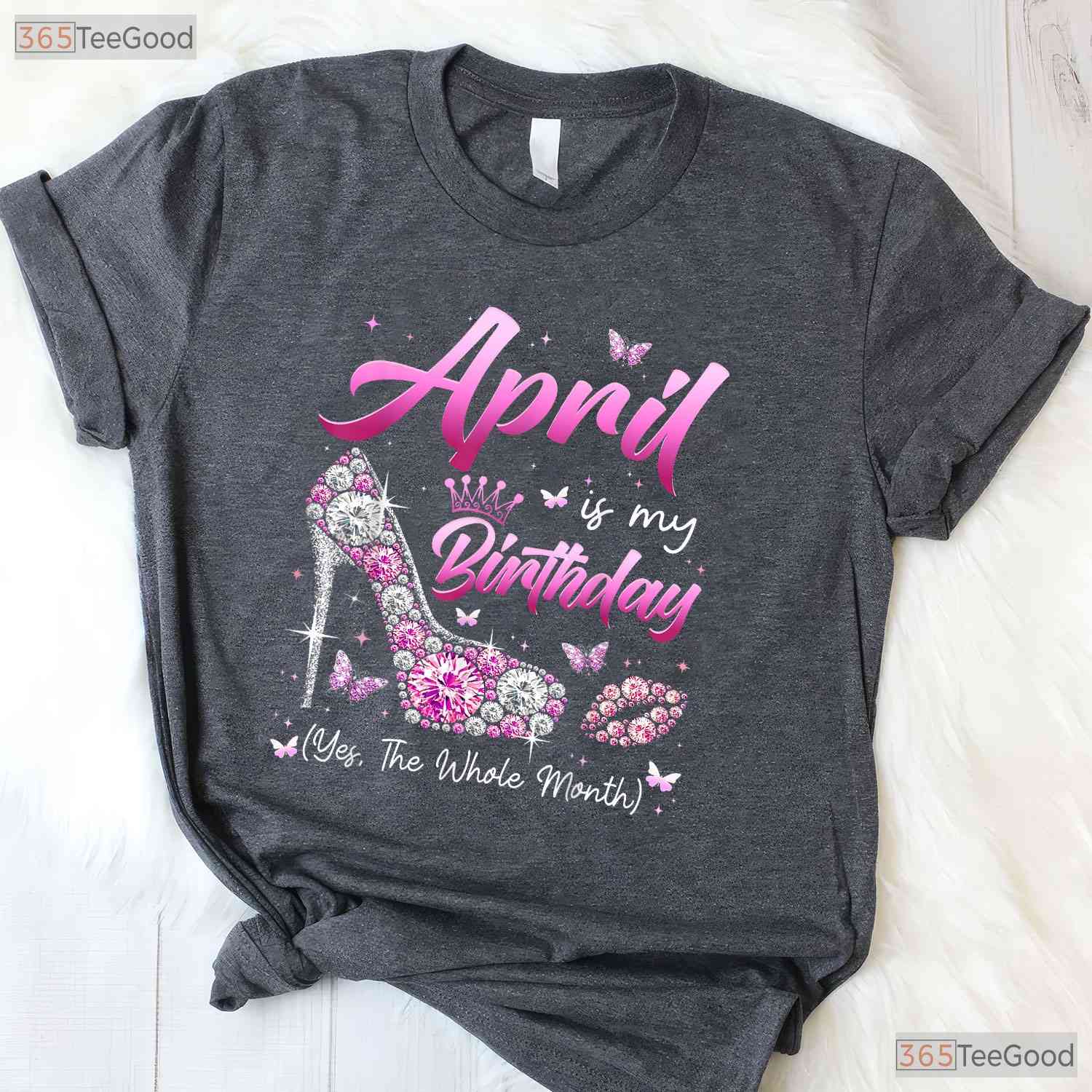 April Is My Birthday Queen T-Shirt - Whole Month Celebration Tee - April Birthday Gift