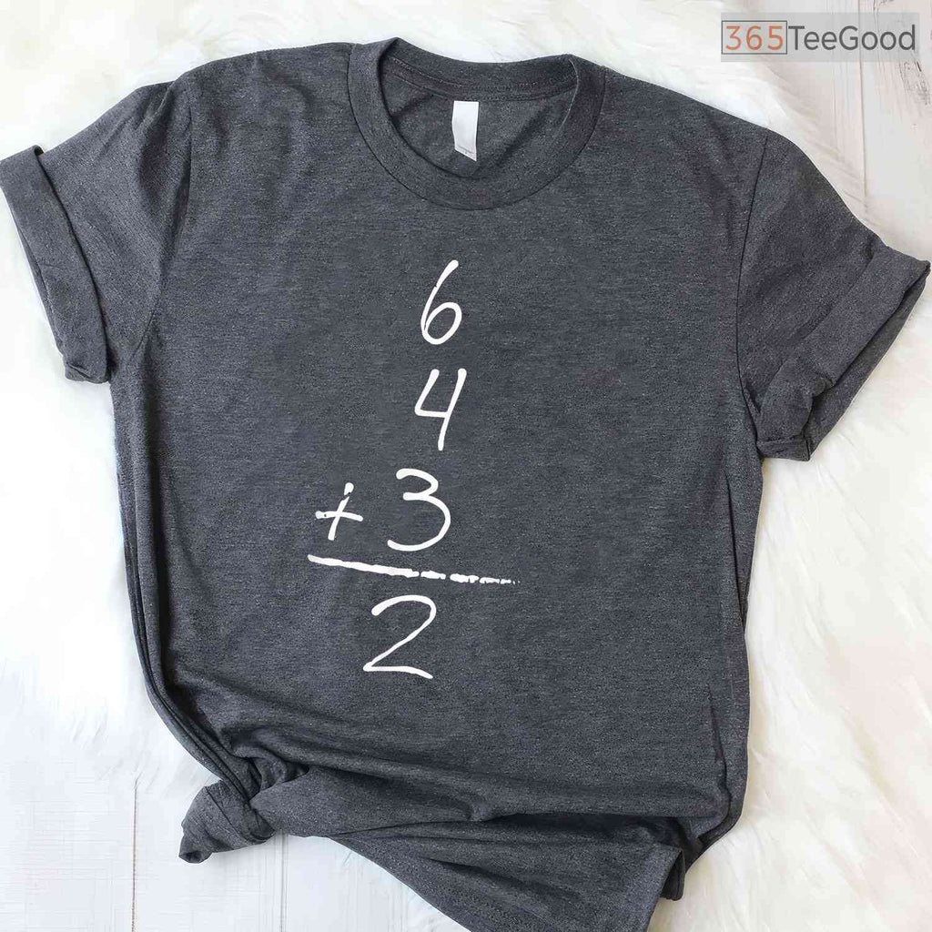 Baseball Inspired Math 6 4 3 2 Double Play T-Shirt Softball Game Sports Tee