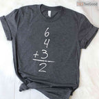 Baseball Inspired Math 6 4 3 2 Double Play T-Shirt Softball Game Sports Tee