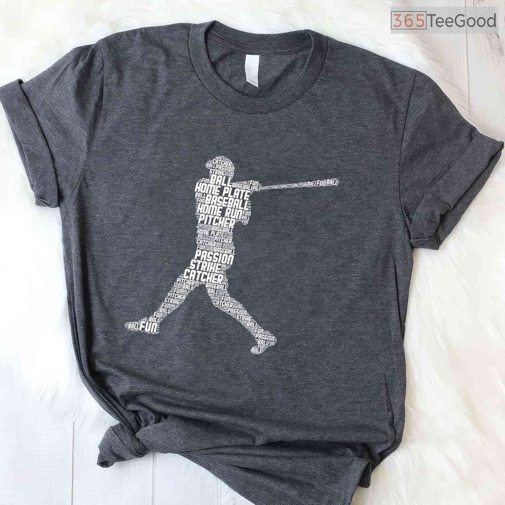 Baseball Player Men Children Boys T-Shirt Cool Sports Graphic Game Day Gift