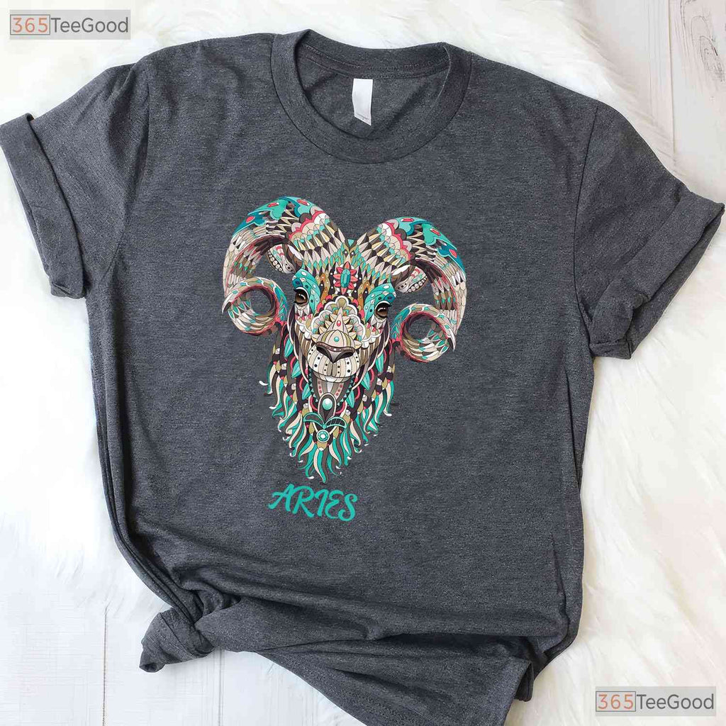 Aries Zodiac Astrology T-Shirt - March April Birthday Tee - Horoscopes Shirt For Gift