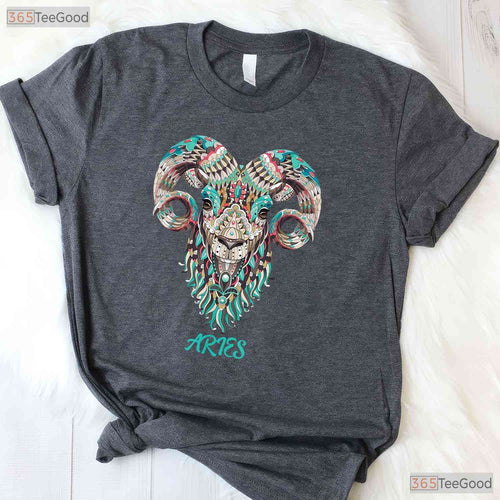 Aries Zodiac Astrology T-Shirt - March April Birthday Tee - Horoscopes Shirt For Gift