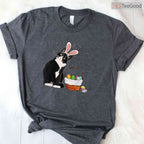 Easter Day Cat Bunny Ears Eggs T-Shirt Funny Men Women Happy Easter Kitty Tee