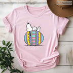 Snoopy Laying On Easter Egg T-Shirt Funny Peanuts Cartoon Happy Easter Shirt