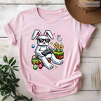 Boys Happy Easter Day Bunny Egg Video Game T-Shirt Kids Gamer Easter Gift Tee