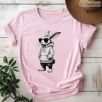 Bunny Face With Sunglasses Easter Day T-Shirt Cool Boys Men Funny Rabbit Tee