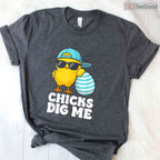 Chicks Dig Me Easter Toddler Boys Men T-Shirt Funny Cool Happy Easter Top Tee