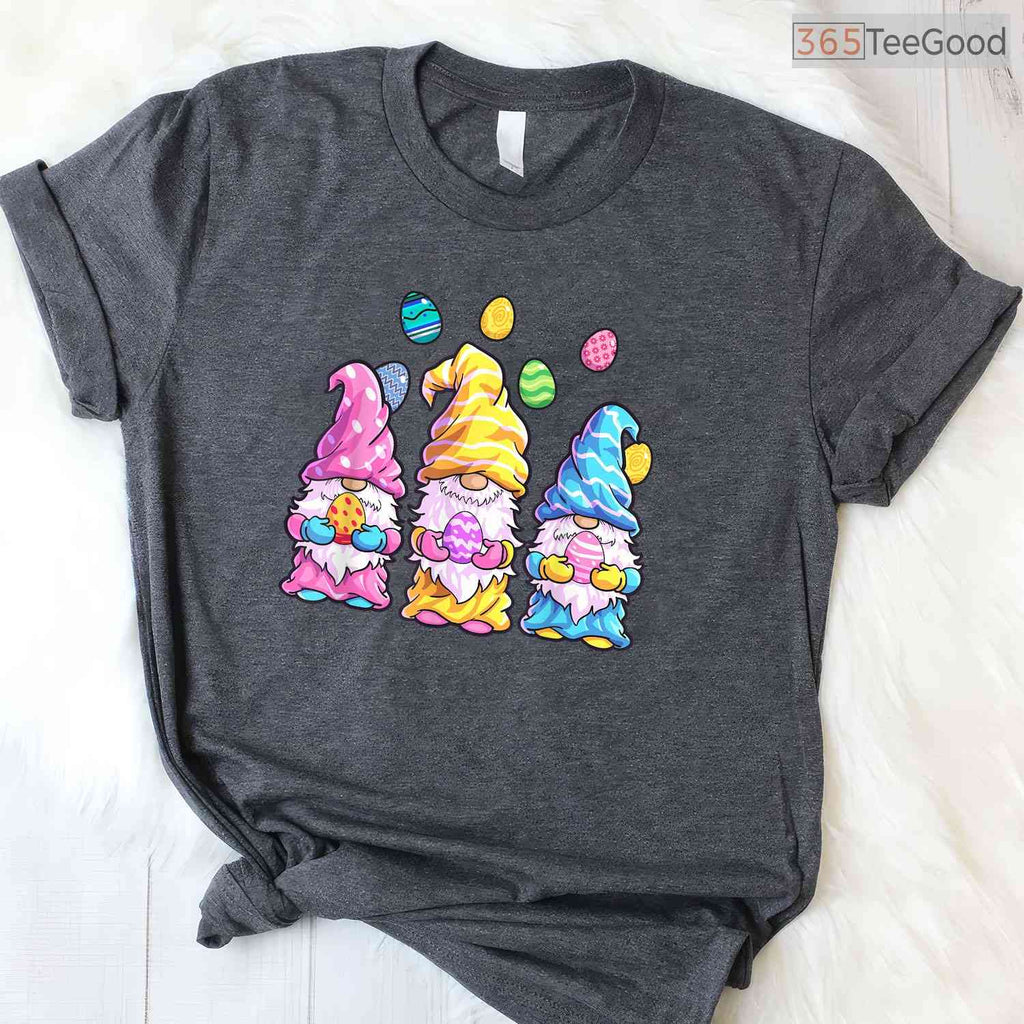 Gnome Easter Shirt Women Easter Outfit T-Shirt Cute Spring Garden Gnome Tee