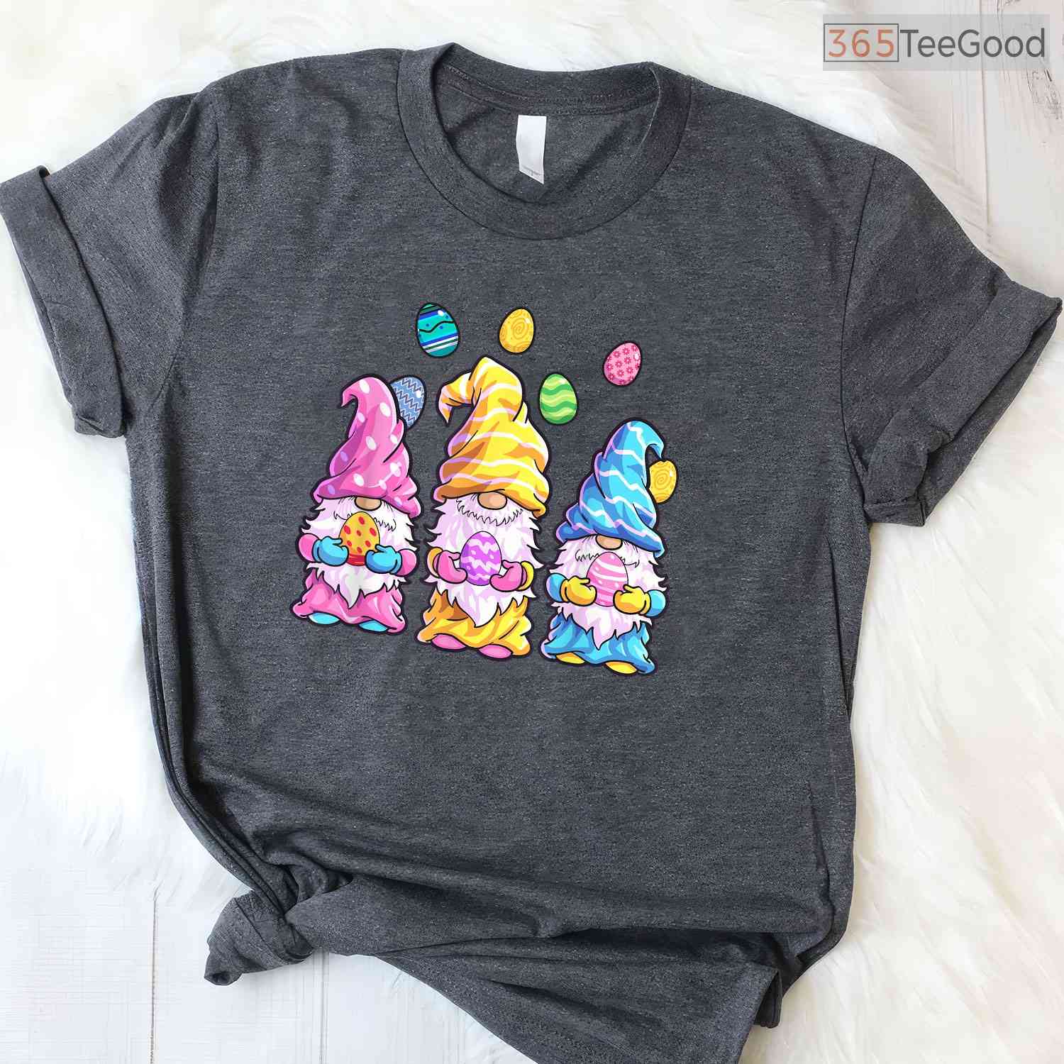 Gnome Easter Shirt Women Easter Outfit T-Shirt Cute Spring Garden Gnome Tee