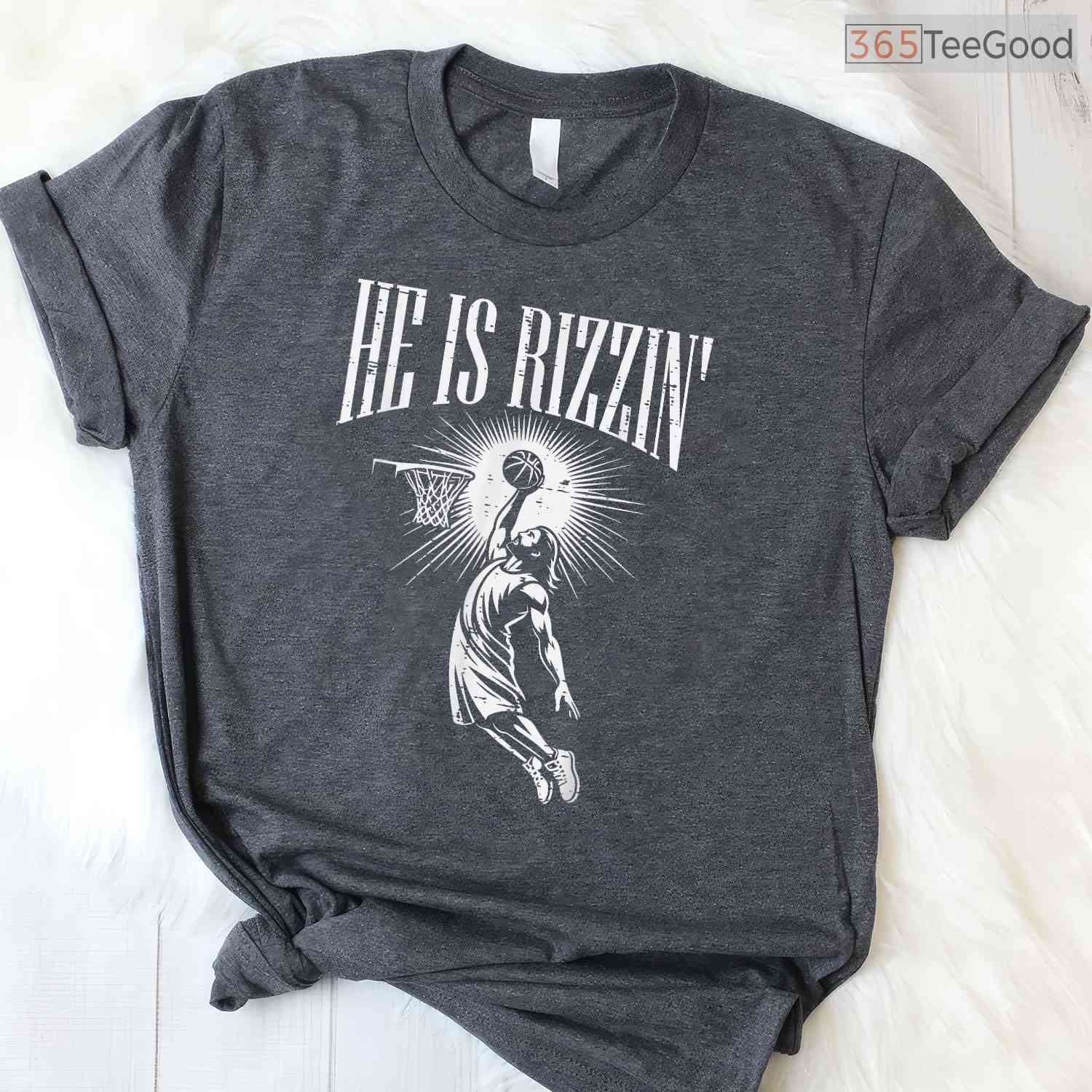 Easter He Is Rizzin Christian Religious T-Shirt Boys Kids Men Teen Meme Shirt