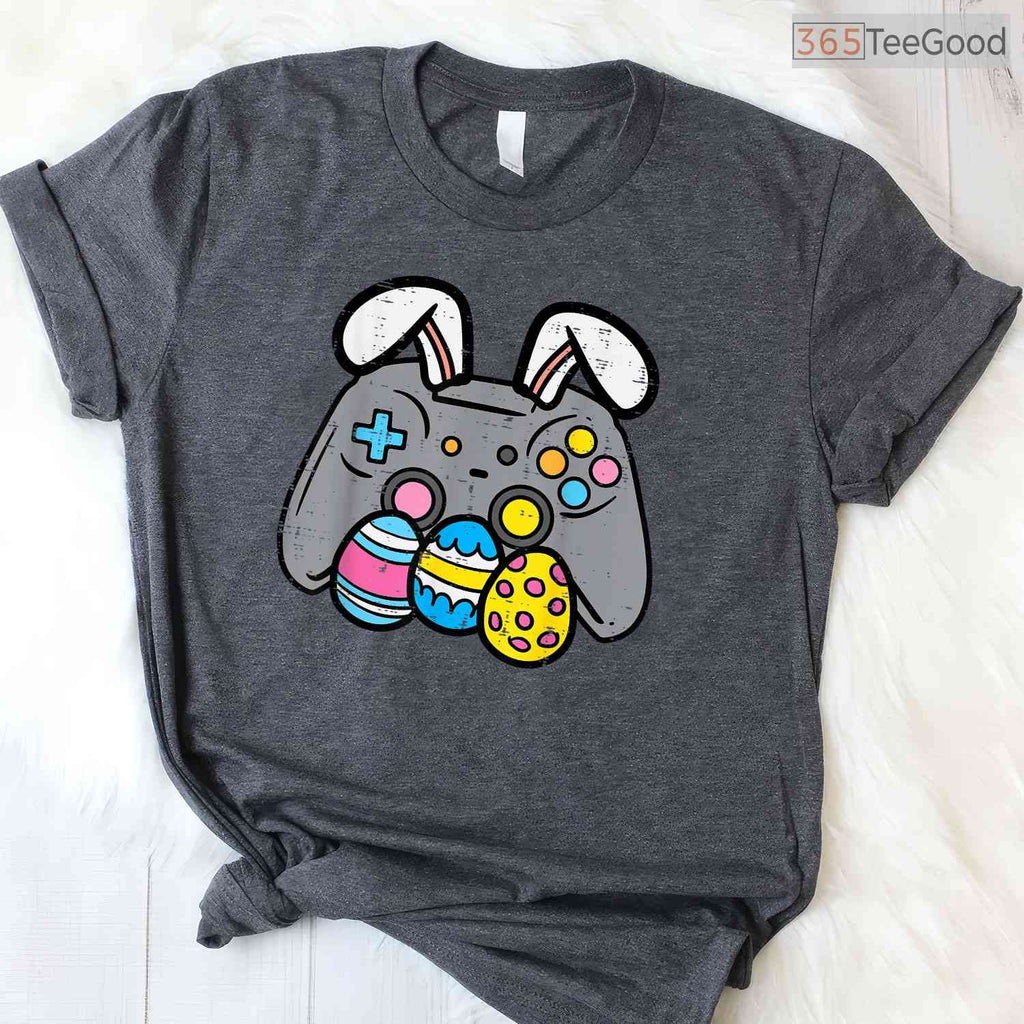 Easter Video Game Bunny Eggs Gaming T-Shirt Gamer Boys Men Teen Kids Gift Tee