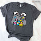 Easter Video Game Bunny Eggs Gaming T-Shirt Gamer Boys Men Teen Kids Gift Tee