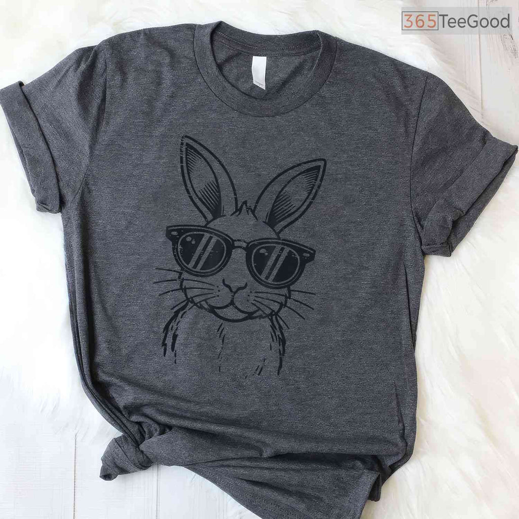 Easter Bunny Sunglasses Vintage Rabbit T-Shirt Men Women Boys Kids Retro Shirt
