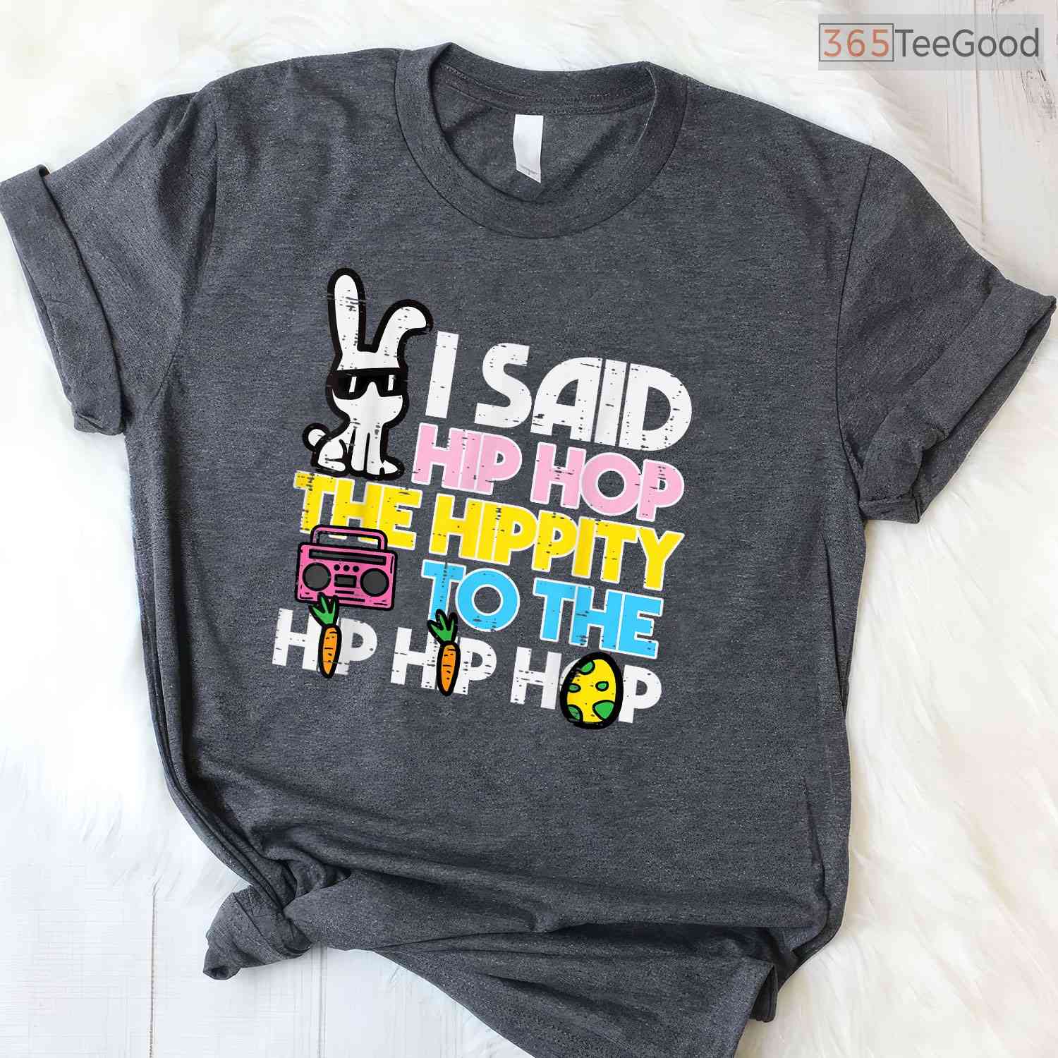 Hip Hop Hippity Easter Bunny T-Shirt Funny Music Cool Kids Toddler Gift Shirt