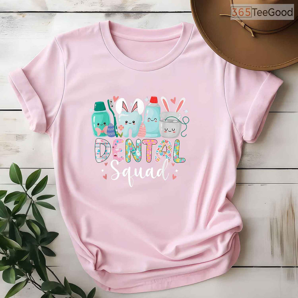 Funny Teeth Dental Squad T-Shirt Dentist Happy Easter Day Tooth Holiday Shirt