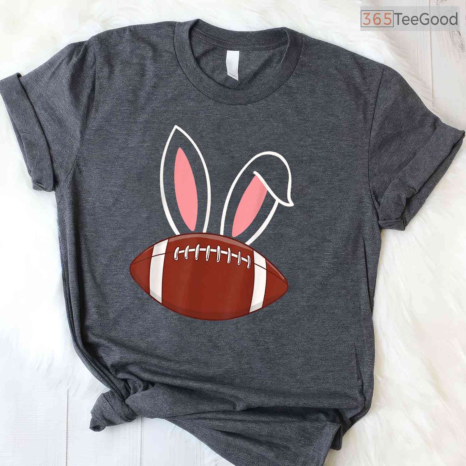 Bunny Ears American Football Fan T-Shirt Funny Easter Sports Game Day Shirt