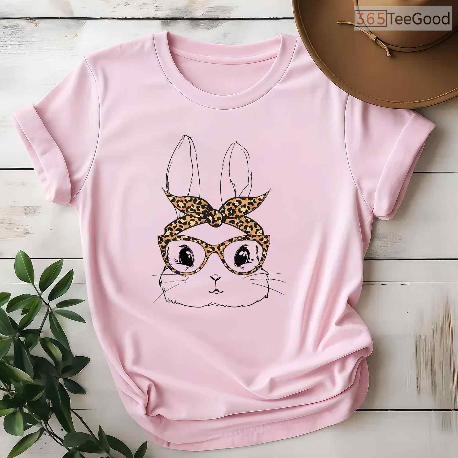 Easter T-Shirts For Kids Women Bunny Sunglasses T-Shirt Cute Matching Shirt