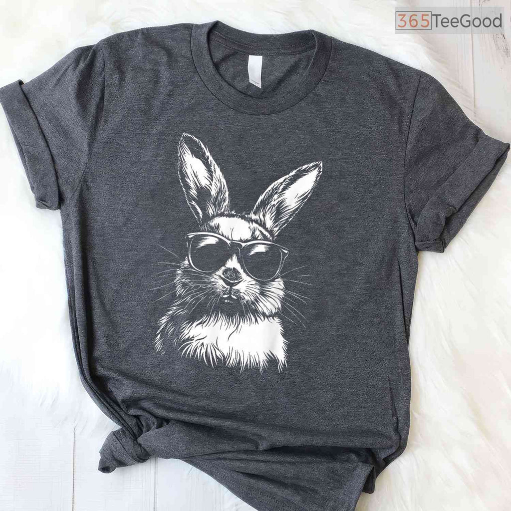Rabbit Easter Bunny Sunglasses T-Shirt Cool Hipster Glasses Spring Gift Shirt