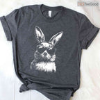 Rabbit Easter Bunny Sunglasses T-Shirt Cool Hipster Glasses Spring Gift Shirt