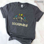Kids Eggasaurus Easter Stegosaurus T-Shirt Dinosaur Boys Toddler Funny Shirt