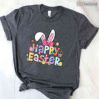 Happy Easter 2026 Cute Bunny Rabbit T-Shirt Holiday Women Girls Memory Shirt