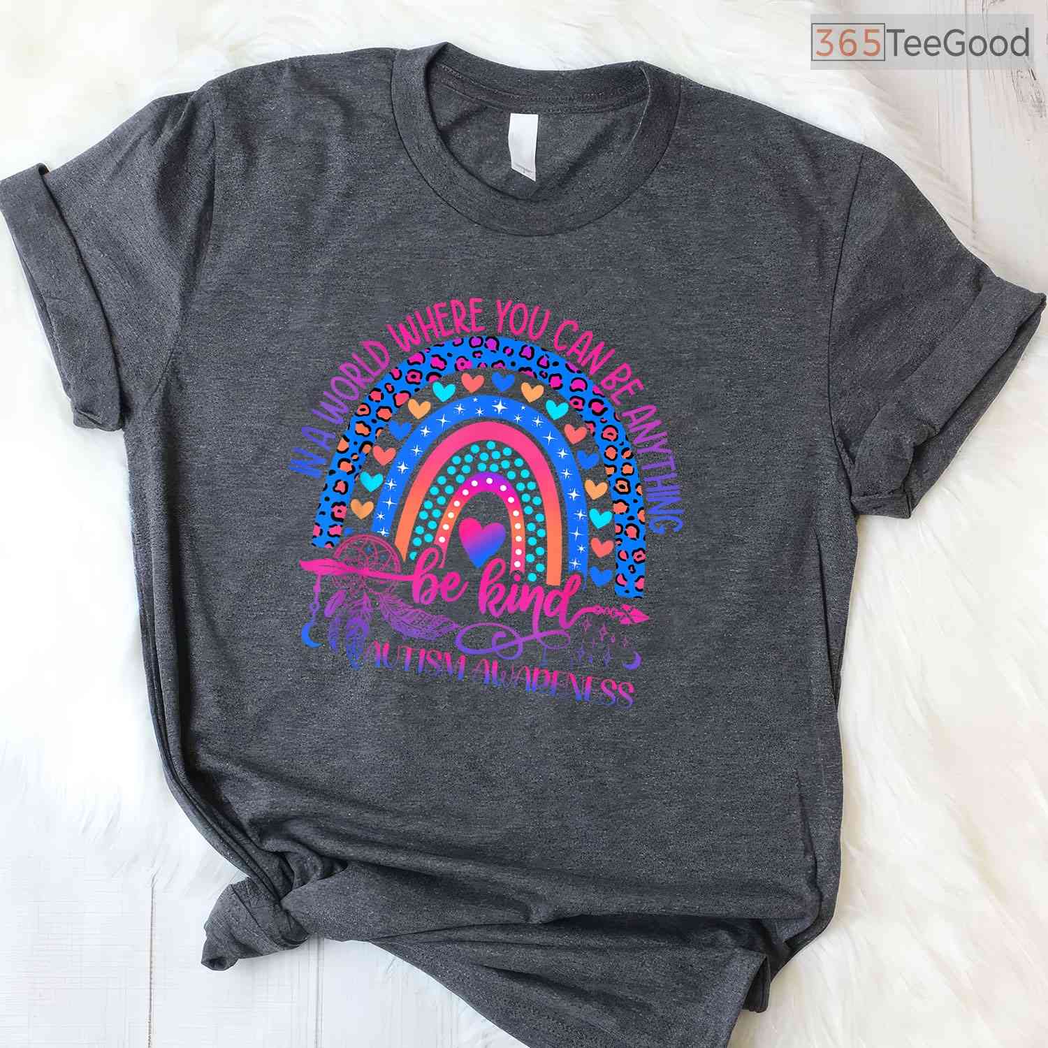 Autism Awareness Be Kind Leopard Rainbow Shirt Choose Kindness April T-Shirt