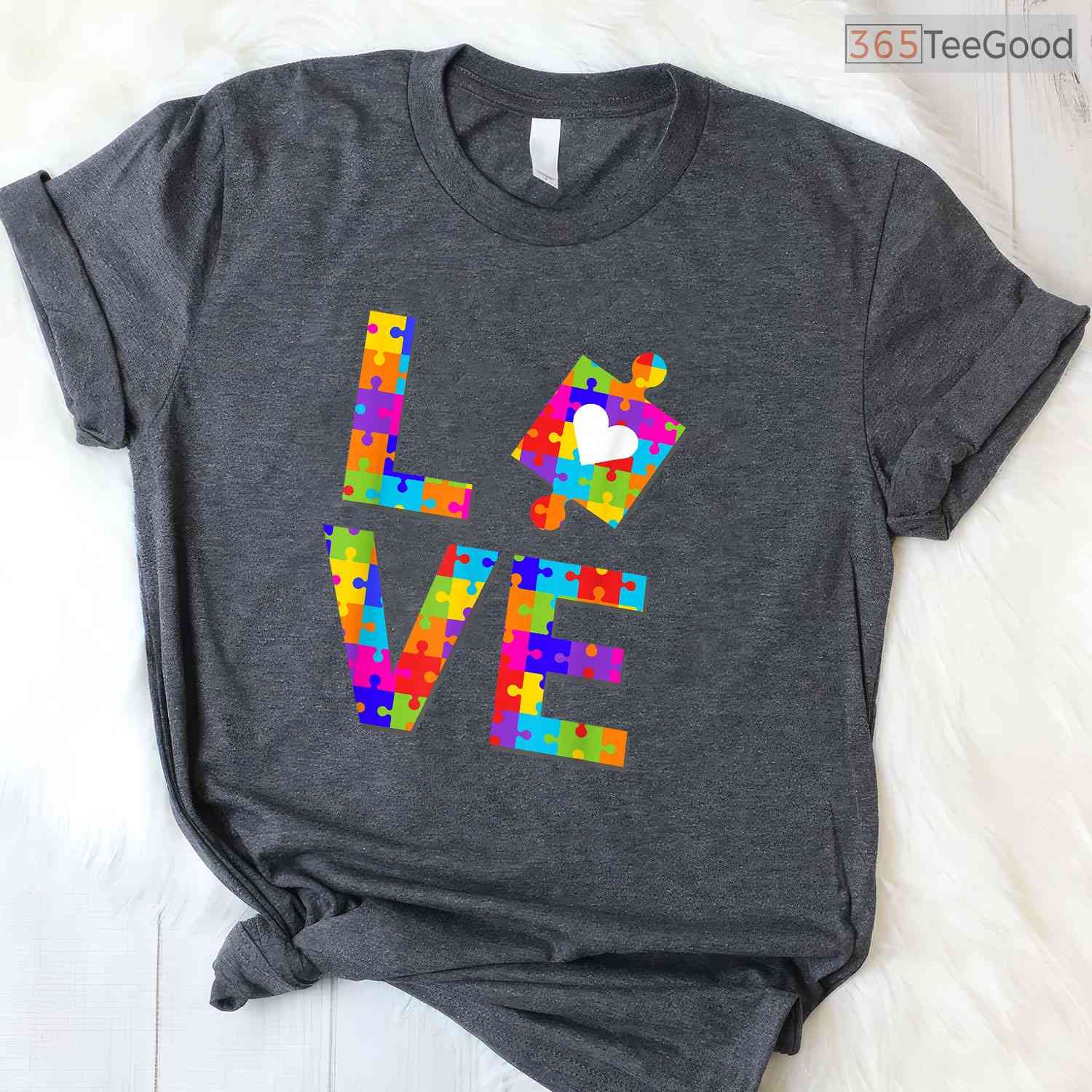 Autism Puzzle Love Awareness Month Ribbon Adult Kids T-Shirt April Support