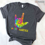 Be Kind ASL Love Sign Language Hand Autism Shirt April Awareness Tie Dye